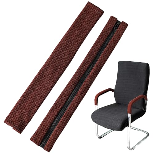1 Pair Office Chair Arm Covers, Soft Computer Chair Arm Covers with Zipper, Waterproof Thicker Elbow Pillow for Various Seat Armrests