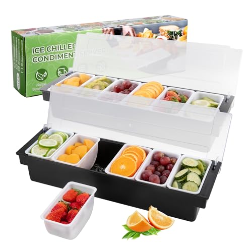 Fruit & condiment caddy with lid dispenser tray