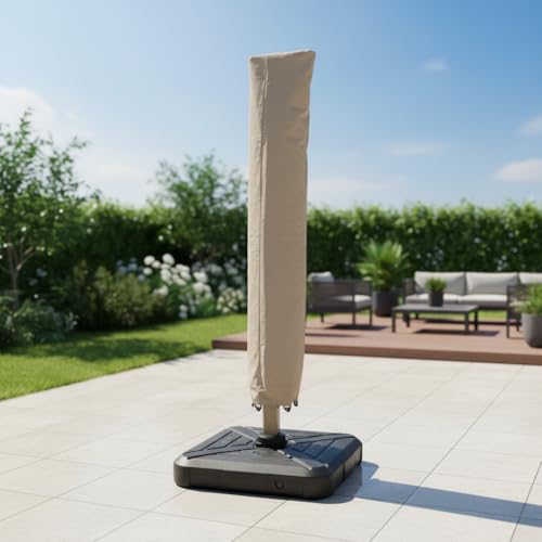 CAPA DE PROTEÇÃO Para Ombrelone Guarda-sol de Piscina Impermeável Com Ziper, CAPA de Guarda-sol para Piscina, à Prova D'água, Cor Cáqui 220cmx45cm, Tamanho real.