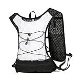 predolo Vest Backpack Running Daypack Lightweight Water Pack Outdoor Sport Bag for Hiking Outdoor Trail Race Mountaineering, White