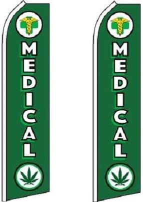 Medical MJ Flag Pack of 2 (Mount and Poles are Not Included)