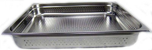 AcMax GN 2/1 Gastronormbehälter GN-Behälter Edelstahl 28,9 Liter Tiefe 100mm GELOCHT