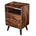 Produktbild HOOBRO Nachttisch, Nachtschrank mit Tür, Beistelltisch Industrie-Design, Beine aus Kiefernholz, Nachtkommode mit offenen Ablagen, Stabil, Schlafzimmer, Wohnzimmer, Vintage EBF51BZ01