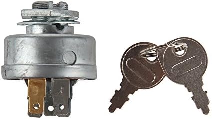 Yersul Craftsman Riding Lawn Tractor Mower Ignition Starter Switch with 3 Position 5 Termials 2 Keys Mower (White) (3 Position 5 Terminals)