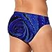 Nugier Men's Novelty Boxer Briefs, Soft Underwear Swim, Custom Board Shorts Bathing Suit Outfit Panties S Print Blue Rose Water Drops Texture