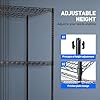 Rengue 4-Tier Wire Shelving with Wheels, 60x 24x72 Metal Storage Shelves, Heavy Duty Garage Storage Shelves, Chrome 2400LBS Capacity Wire Shelf Rack for Restaurant, Garage, Pantry, Black