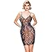 Missord Women's Bra Sleeveless Strappy Mini Dress with Lace Beige Small