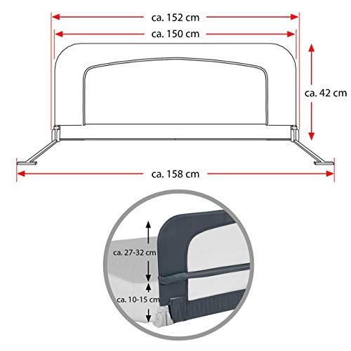 Froggy Bettgitter Standard HOCH 150 x 42 cm Bettschutzgitter Kinderbettgitter Babybettgitter Gitter Kinderbett… – Bild 8