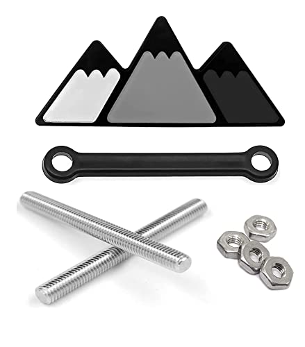 Image of Tri-Color Grille Snow Mountain Shape Emblem Decoration Car Truck Badge Accessories Suitable for Tacoma 4Runner Tundra Sequoia Rav4 Highlander (White Light Gray Black)