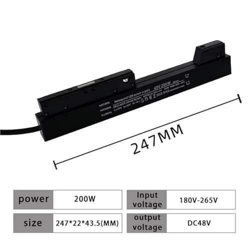 Transformateur magnétique AC220V vers DC48V haut de gamme 200W IP66 noir mat