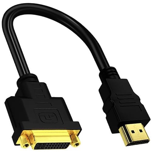 tunghey HDMI to DVI Short Cable 30CM, Bi-Directional DVI-I (24+5) Female to HDMI Male Adapter 1080P DVI to HDMI Converter Compatible with PC, TV, TV Box, PS5, Blue-ray, Switch