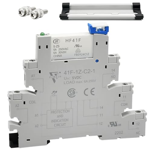 Relais électromagnétique 5VDC SPDT 6A ultra fin 6.2 mm avec base de prise pour armoire électrique