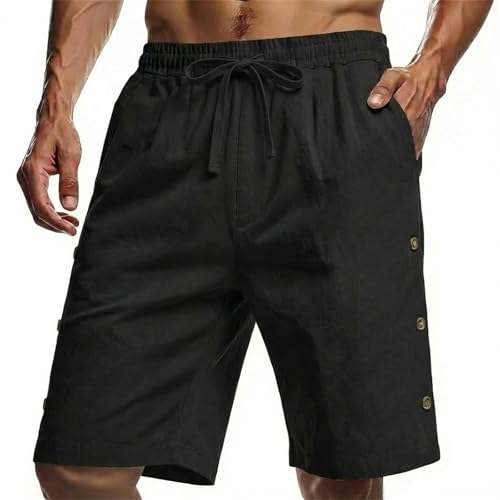 Short d'été pour homme de loisirs léger couleur unie avec poches