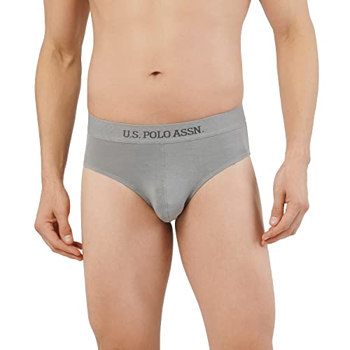 U.S. POLO ASSN. Men's I702 Modal Stretch Luxe Comfort Briefs – Pack of 1 (I702-PL_LT.Grey_2XL)