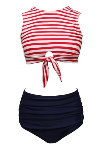 bslingerie Women Push Up Bikini Scoop Neck Crop Tank Top High Waisted Bikini Set Bathing Suit2