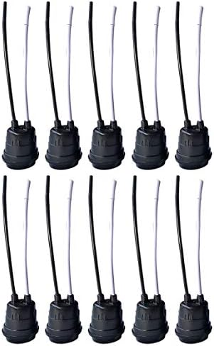 ICC Lite Waterproof Black Pigtail Lamp Socket (10 Pack 14AWG)