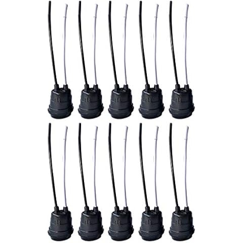 Follite Black Pigtail Temporary Light Socket (10 Pack 14AWG) Cover