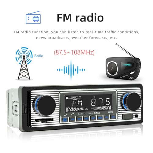 Radio para auto single din con Bluetooth y mando miniatura 4