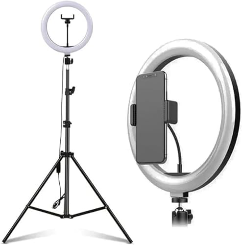 Ring Light Profissional 30cm com Tripé de 2 Metros para Celular - Anel Lâmpada de Vídeo e Maquiagem,