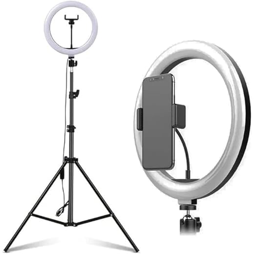 Ring Light Profissional 30cm com Tripé de 2 Metros para Celular - Anel Lâmpada de Vídeo e Maquiagem, Iluminação para Foto Estúdio - Selfie Live Onde Quiser