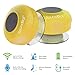 SoundBot® Waterproof Shower Speaker HD Water Resistant Bluetooth Handsfree Portable with Loud Clear Sounds 6+hrs of Playtime, Wireless Suction Cup Small Durable for Outdoors Travel Home SB510 (Yellow)