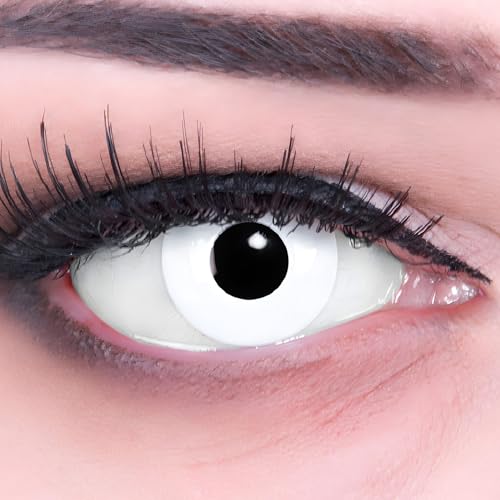 Meralens - Lentes de contacto "White Out " com caixa de lente (1 x 2 peças) Fun - envio louco
