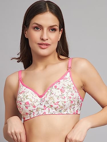 Image of Women's Cotton Floral Printed Lightly Padded Full Coverage Non-Wired T-Shirt Bra