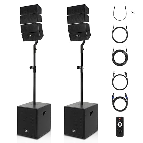 PRORECK Club 3000 12-Inch 4000w DJ Powered PA Speaker System Combo Set with...