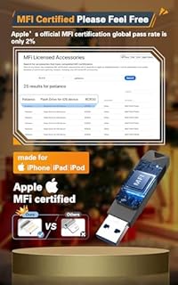 Chiavetta USB per iPhone 256GB,[MFi Certified] Patianco 3 in 1 Pendrive per Lightning USB 3.0 Chiave USB C per iphone per Scaricare Foto Memoria Stick per OTG Smartphone/Mac/PC/TypeC-iPhone/iPad(Nero)