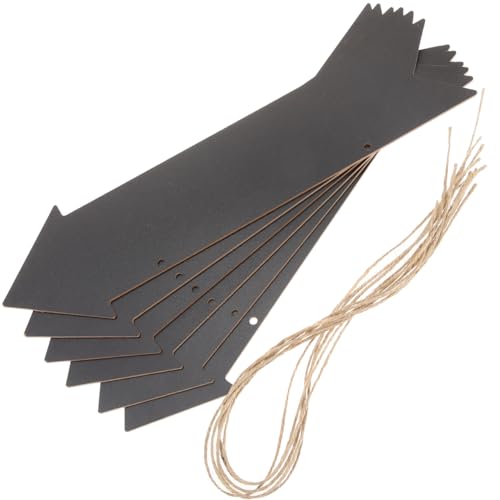 CIYODO Panneau De Porte Flèche En Bois Signe Directionnel Ardoise Double Face Vierge Personnalisable Décoration Suspendue Pour Maison Événements Mariage 6 Pièces