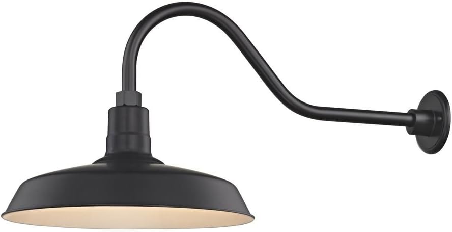 Dolan Designs Black Gooseneck Barn Light with 16" Shade