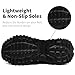 XKOWUO Women's Slip On Walking Shoes Lightweight Breathable Comfortable Tennis Sneakers for Workout Gym Cross Training Casual Platform Fashion Sneaker All Black US 7.5