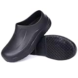 SensFoot Chef Clogs Slip Resistant Oil Resistant, Chef Shoes Non Slip Kitchen Shoes for Men & Women, Nursing Gardening Waterproof Black