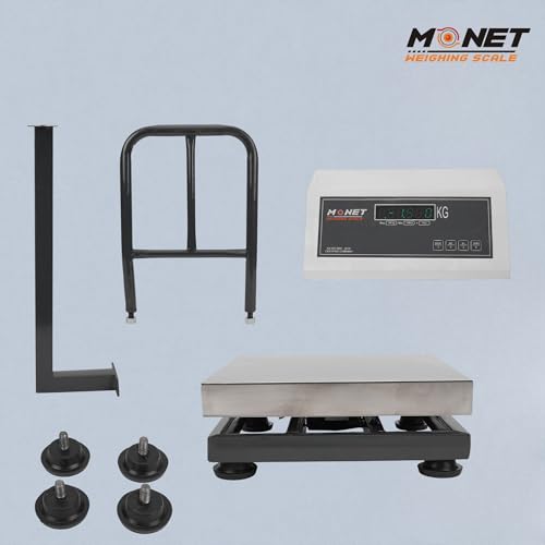 Image of MONET Platform Weighing Scale | Green Display Light | For Industrial And Commercial Use | 200kg Weight Limit With 20g Accuracy | 500X500 MM Scale Size