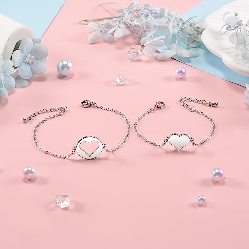 SUNSH Back to School Gifts Mommy and Me Bracelet Mother Daughter Son Matching Dinosaur Heart Butterfly Bear Bracelets Set for 2 First Day of School Gifts for Her Him Separation Anxiety Gifts4