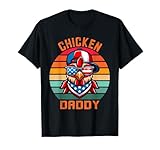 Vintage Chicken Daddy Farmer, Funny Fathers Day Mens T-Shirt