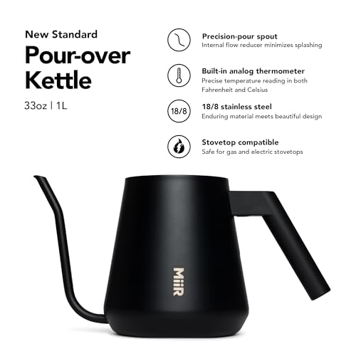 MiiR New Standard Pour-Over Kettle - Precision Angled Spout & Thermometer for Perfect Brewing, 1L Kettle for Smooth Pour-Over by MiiR - Image 2