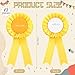 12 Pieces Blank Award Ribbon Prize 1st Place Rosette Medal Winner Victory Recognition Participation Ribbon for Competition Sport Event School Contest(Yellow)