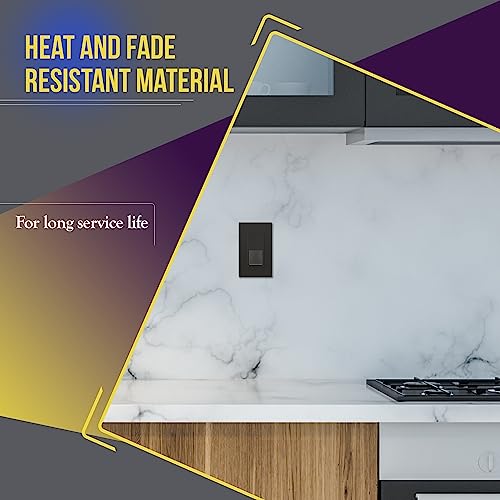 Enerlites Elite Series Decorator Rocker Light Switch, 15A 120V/277V, Gloss Finish, Single Pole, 3 Wire, Grounding Screw, Residential Grade, Ul Listed, 91150-Db, Dark Bronze Color (10 Pack) #TOP4