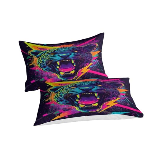 Parure de couette léopard respirante et super douce en microfibre anti-plis