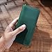 AIGUONIU Vintage Leather Fountain Pen Case with 3 Divided Slots, Zippered Pouch, Handmade Display Holder for Rollerball Pen (Green)