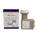 FTA Universal Ku Band LNB, Quad, 0.1dB Satellite Dish LNBF, Linear, Polarized (0.1 dB, Quad)