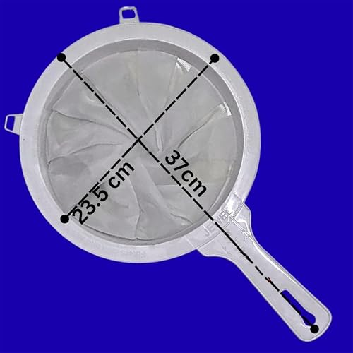 Image of Large Size Plastic Multi-Purpose Fine Nylon Mesh Strainer for Water, Milk, Nut Milk & Juices | Durable Kitchen Filter | Easy to Clean, Compact & Efficient Filtration Tool- Pack of 1