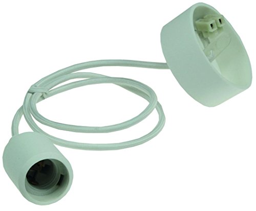 Preisvergleich Produktbild E27 Lampenaufhängung Silikon weiß, 230V, E27 Fassung, 80cm Textilkabel