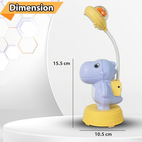 Image of WISHKEY 2-in-1 LED Desk Lamp with Pencil Sharpener, Dino Theme Study Desk Lamp with Base Stand, 3 Light Modes, Rechargeable, 360 Flexible Hose Table Lamp for Kids, Multicolor (Pack of 1)