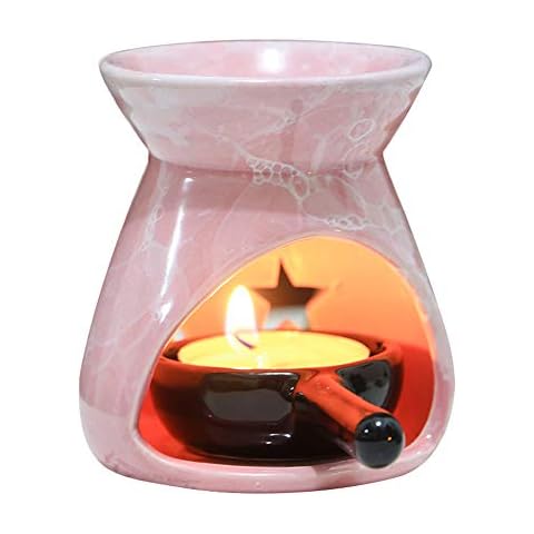 Ceramic Oil Burner Wax Melt Holder Essential Oil Burner Aroma Lamp Diffuser Candle Tealight Holder for Home Bedroom Decor Cover