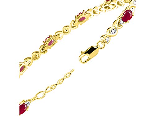 Image of Rylos Bracelets for Women Yellow Gold Plated Silver XOXO Hugs & Kisses Tennis Bracelet Gemstone & Diamonds Adjustable to Fit 7 inch-8 inch Wrist, 10 Gorgeous 6X4MM Jewelry for Women Friendship Bracelets