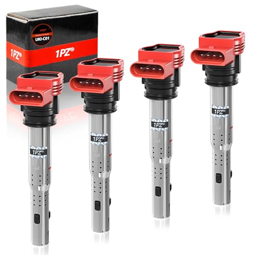 1PZ UKI-C01 4Pcs 06C905115E 06D905115 Ignition Coil Pack Replacement for AUDI A4 A5 A6 A7 A8 Q5 Q7 FORD Galaxy Mk1 Volkswagen Passat B3/B4 Estate 06E905115