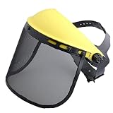 Beito Escudo Facial de Seguridad con Visera de Malla Visor de Malla de Acero para la podadora de Poste de la Recortadora de Motosierra