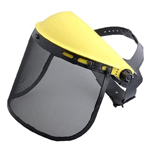 Beito Escudo facial de seguridad con visera de malla Visor de malla de acero para la podadora de poste de la recortadora de motosierra